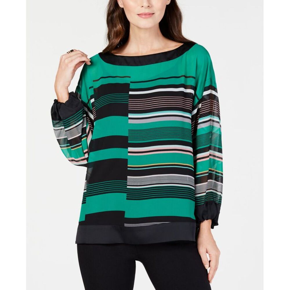 Alfani Striped Boat Neck Top